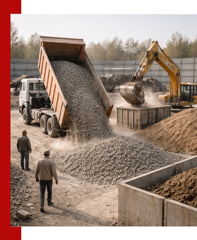 Доставка нерудных материалов с погрузкой и разгрузкой в Сосновом Бору