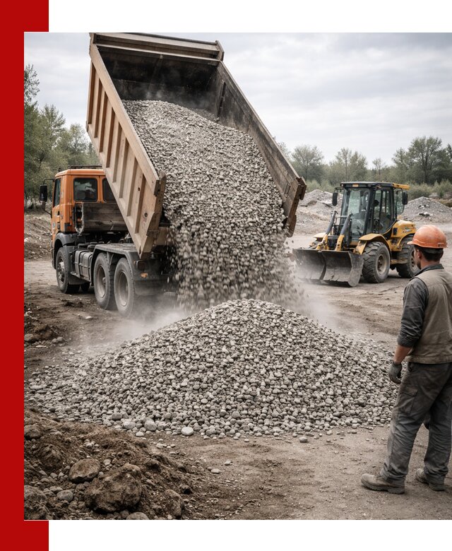 Доставка щебня в Сосновом Бору крупными и мелкими фракциями