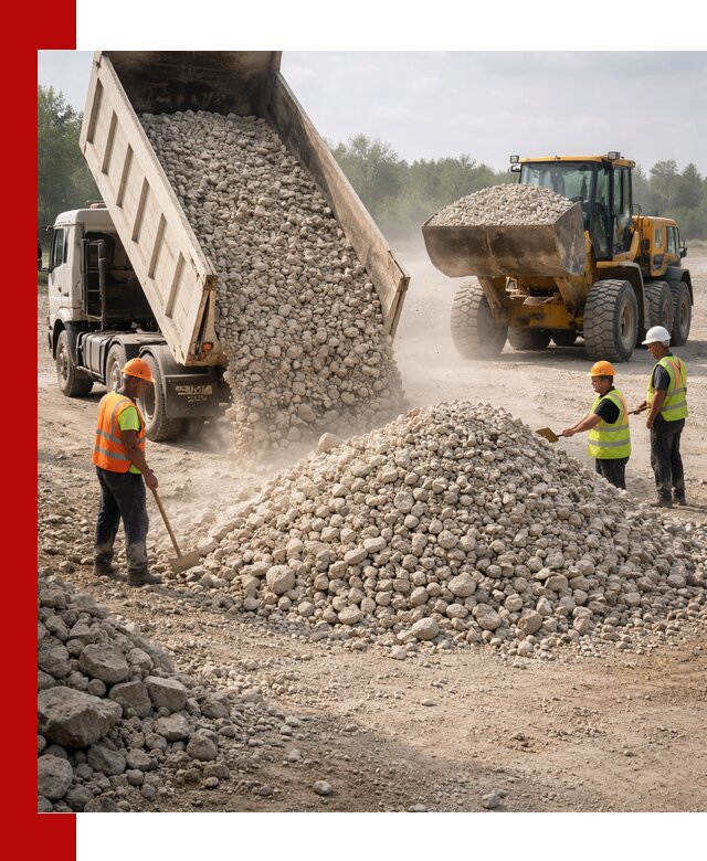 Доставка известнякового щебня фр. 40-70 в Сосновом Бору