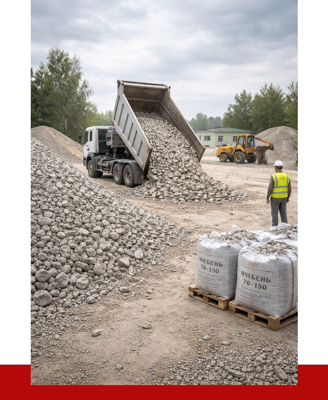 Известняковый щебень фракция 70-150 в Сосновом Бору от 1270 р. | ПРОНЕРУДСнб