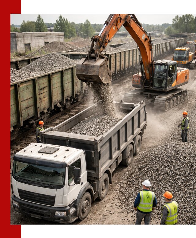 Железнодорожный щебень фракция 25–60 для поставок в Сосновом Бору