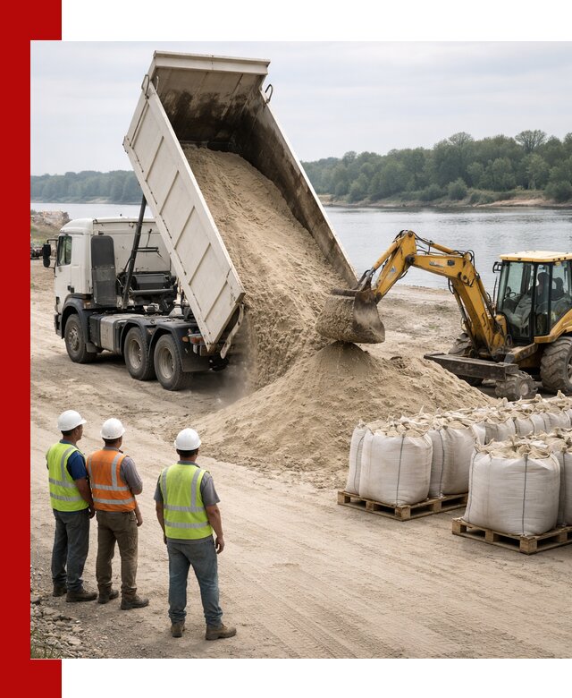 Доставка речного песка в Сосновом Бору самосвалами и погрузкой