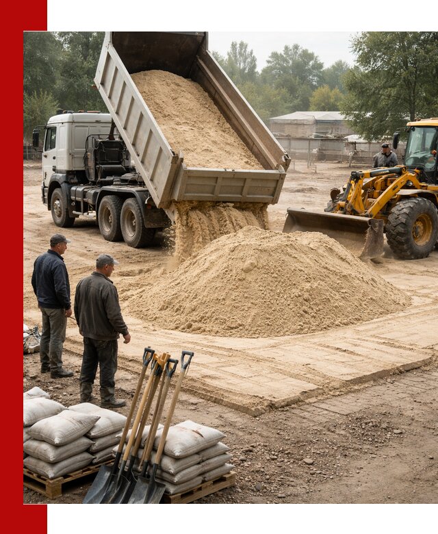 Доставка мытого песка в Сосновом Бору с самосвалами по выгодной цене