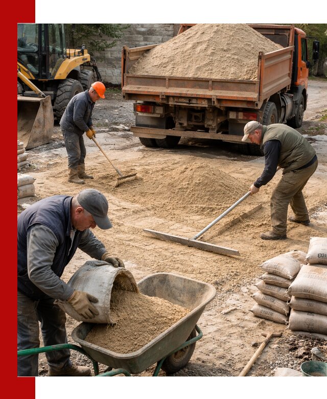 Поставка песка для стяжки в Сосновом Бору с быстрой доставкой