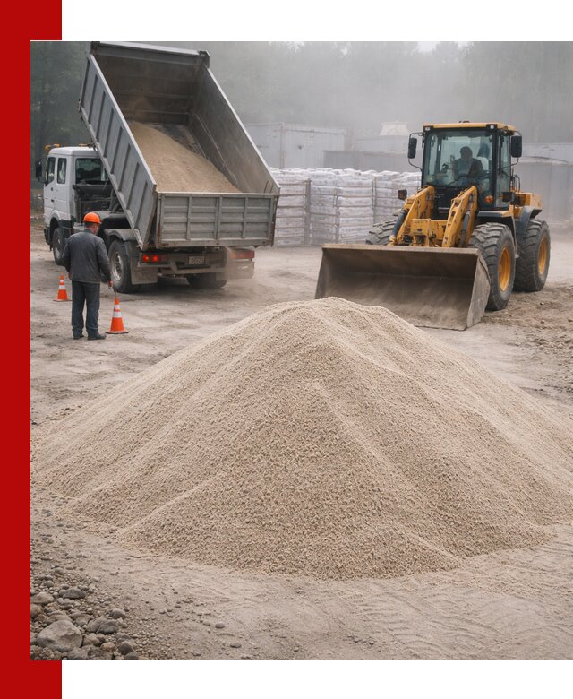 Кварцевый песок фракция 0–8 для стройработ в Сосновом Бору