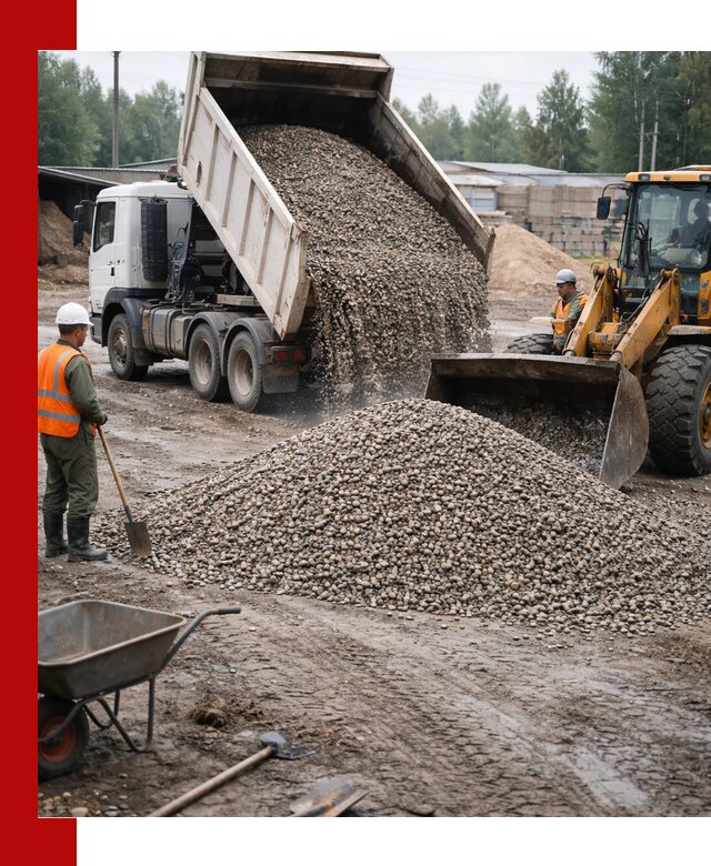 Мытый гравий с доставкой в Сосновом Бору от карьера до участка