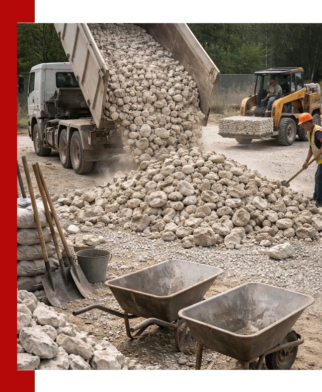 Доставка и продажа бутового известнякового камня в Сосновом Боре