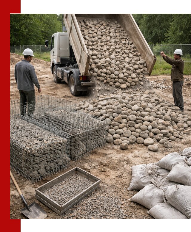 Камень для габионов фракция 70–151 в Сосновом Бору