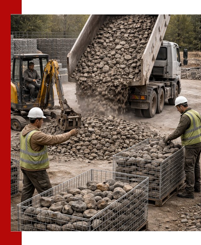 Камень для габионов фракция 100–201 в Сосновом Бору