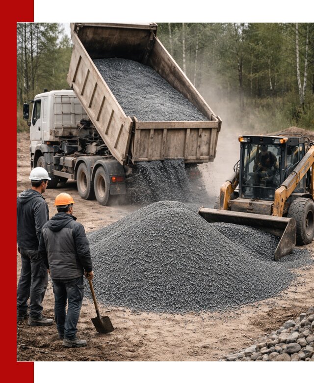 Гранитный отсев 0-5 с доставкой и разгрузкой в Сосновом Бору