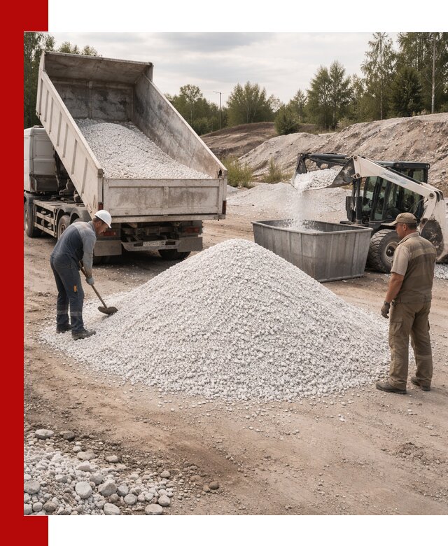 Доставка и продажа белой мраморной крошки в Сосновом Бору