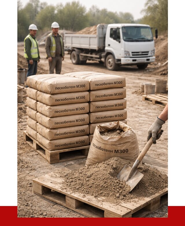 Пескобетон М300 в Сосновом Бору с доставкой от 4723 р. за куб | ПРОНЕРУДСнб