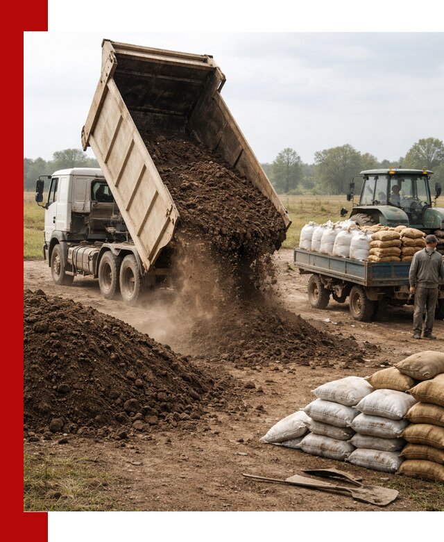 Доставка грунта и удобрений оптом в Сосновом Бору для сельхоз и строительства