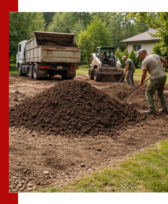 Доставка и укладка грунта для газона в Сосновом Бору