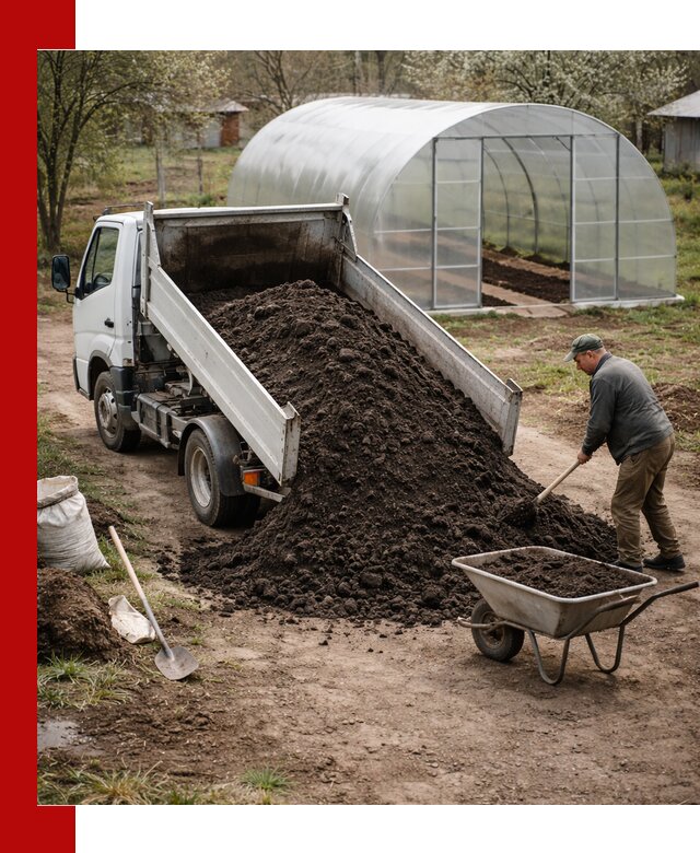 Чернозем для теплицы с доставкой в Сосновом Бору