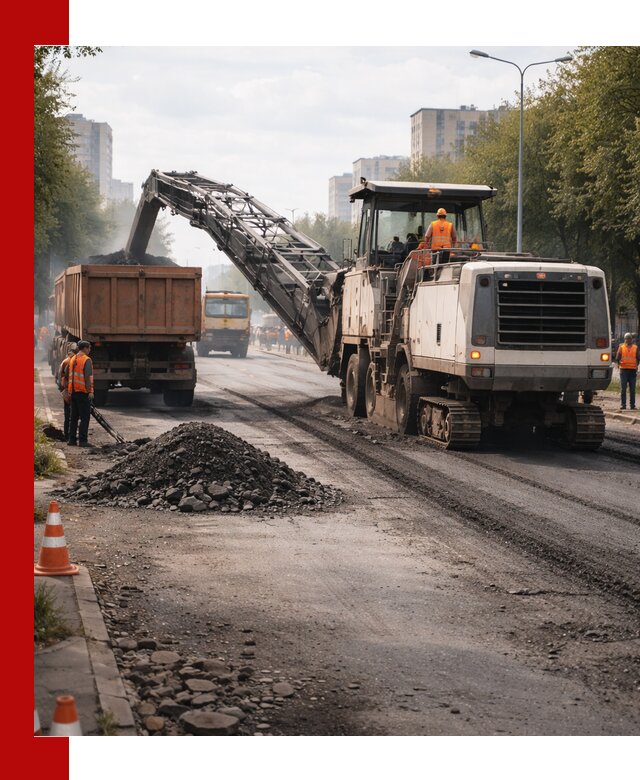 Фрезерованный асфальт в Сосновом Бору — удаление и вывоз старого покрытия