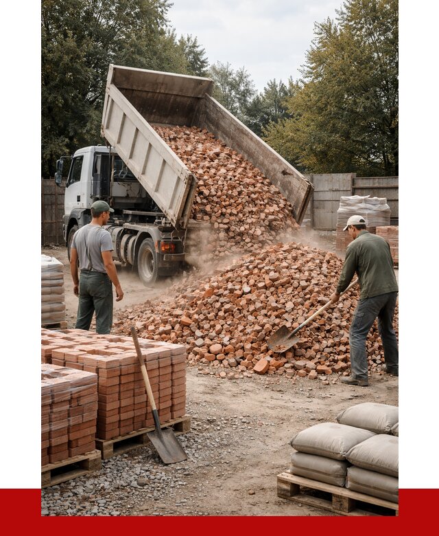 Бой кирпича в Сосновом Бору с доставкой от 4266 руб/куб | ПРОНЕРУДСнб