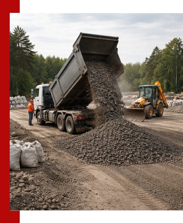 Доставка дробленого асфальта в Сосновом Бору для дорожных работ