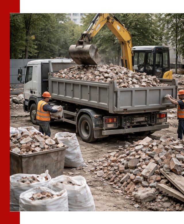 Вывоз строительного мусора в Сосновом Бору с самосвалами и контейнерами